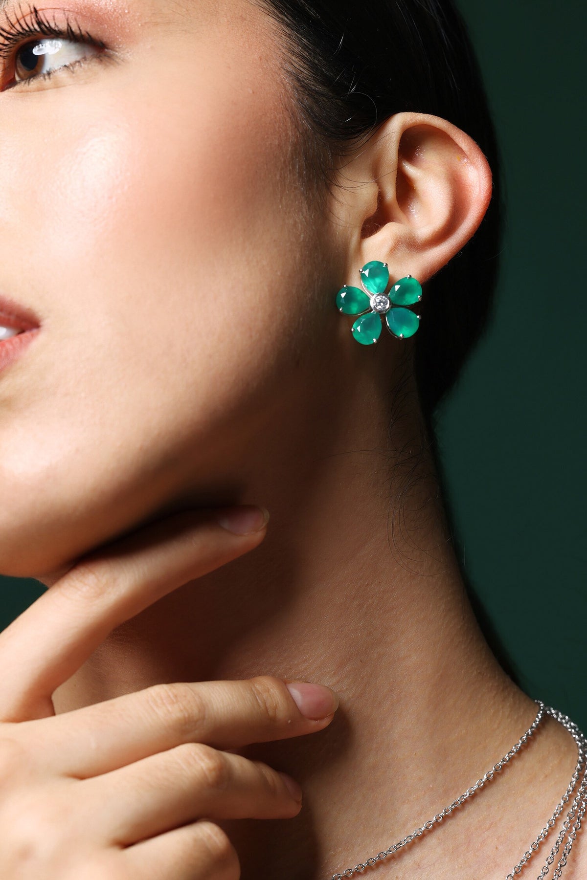 Promise Petal Onyx Studs 