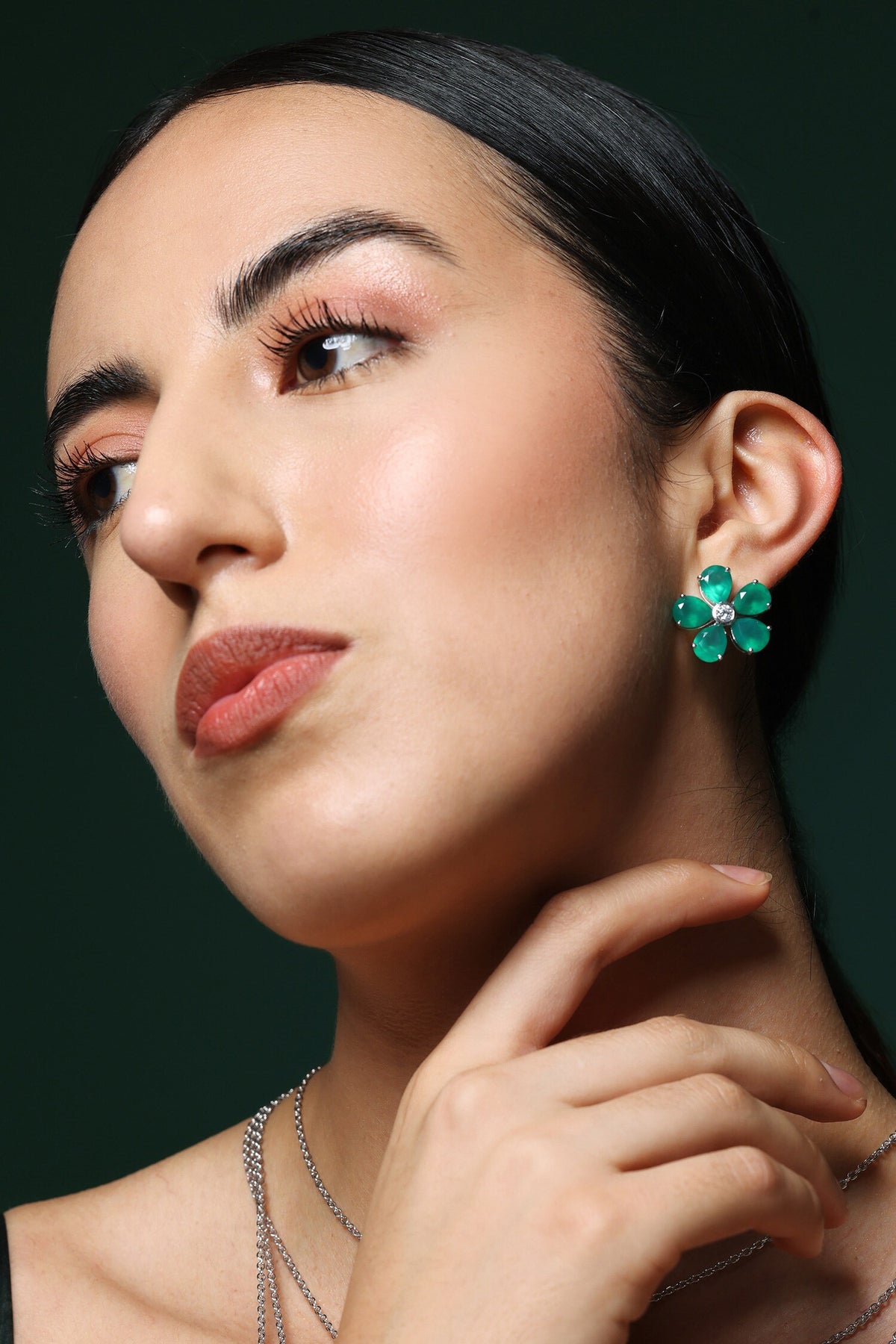 Promise Petal Onyx Studs 