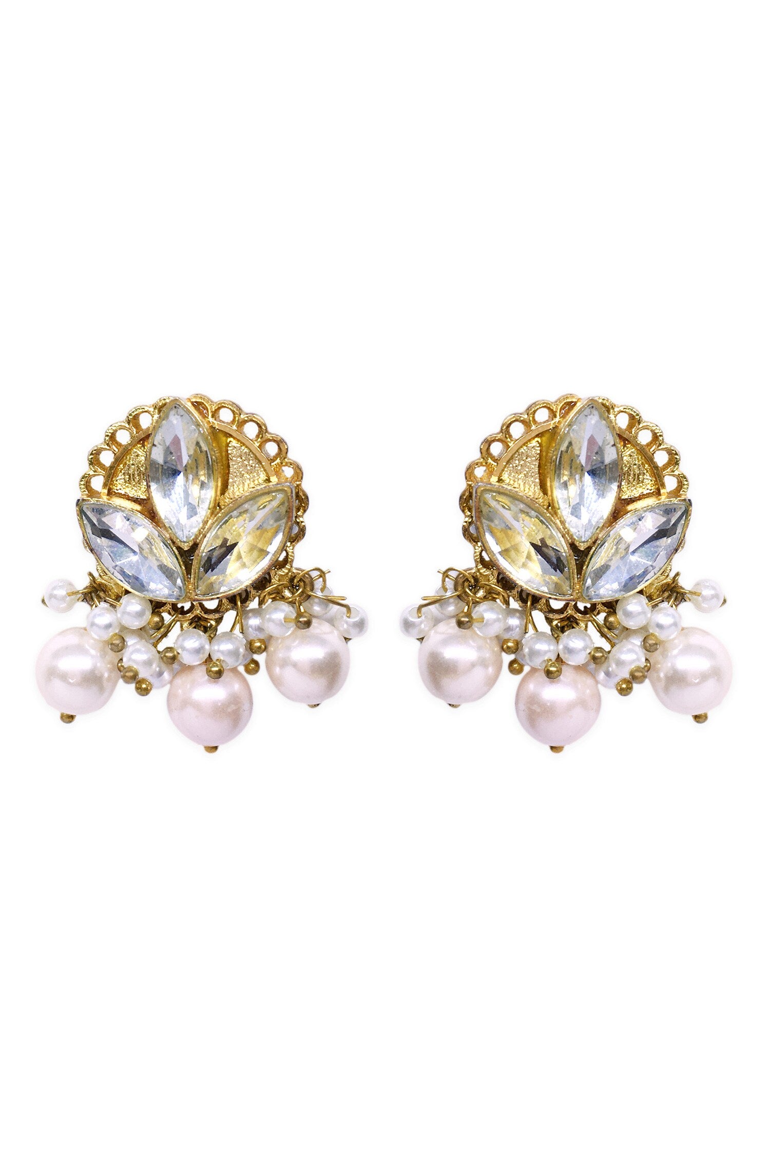 Petal Bloom Pearl Drop Earrings 