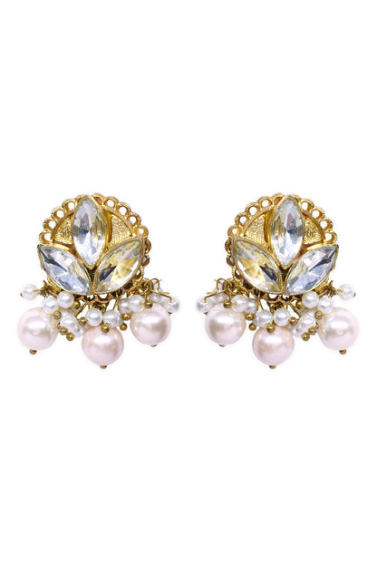 Petal Bloom Pearl Drop Earrings 