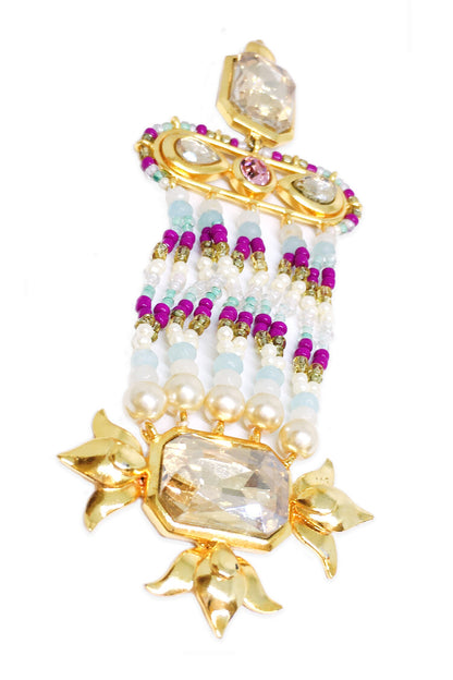 Phool Embellished Chandelier Earrings 
