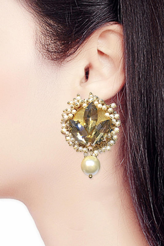 Petal Blossom Pearl Drop Earrings 