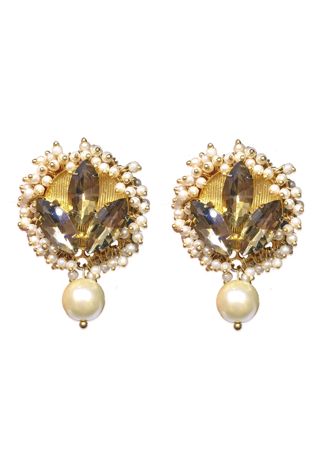 Petal Blossom Pearl Drop Earrings 