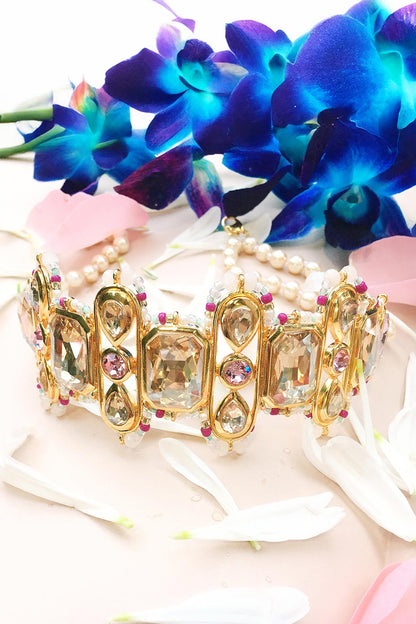 Quad Blossom Embellished Choker 