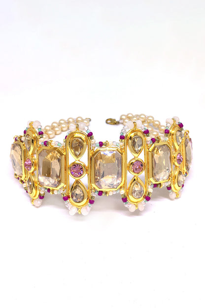Quad Blossom Embellished Choker 