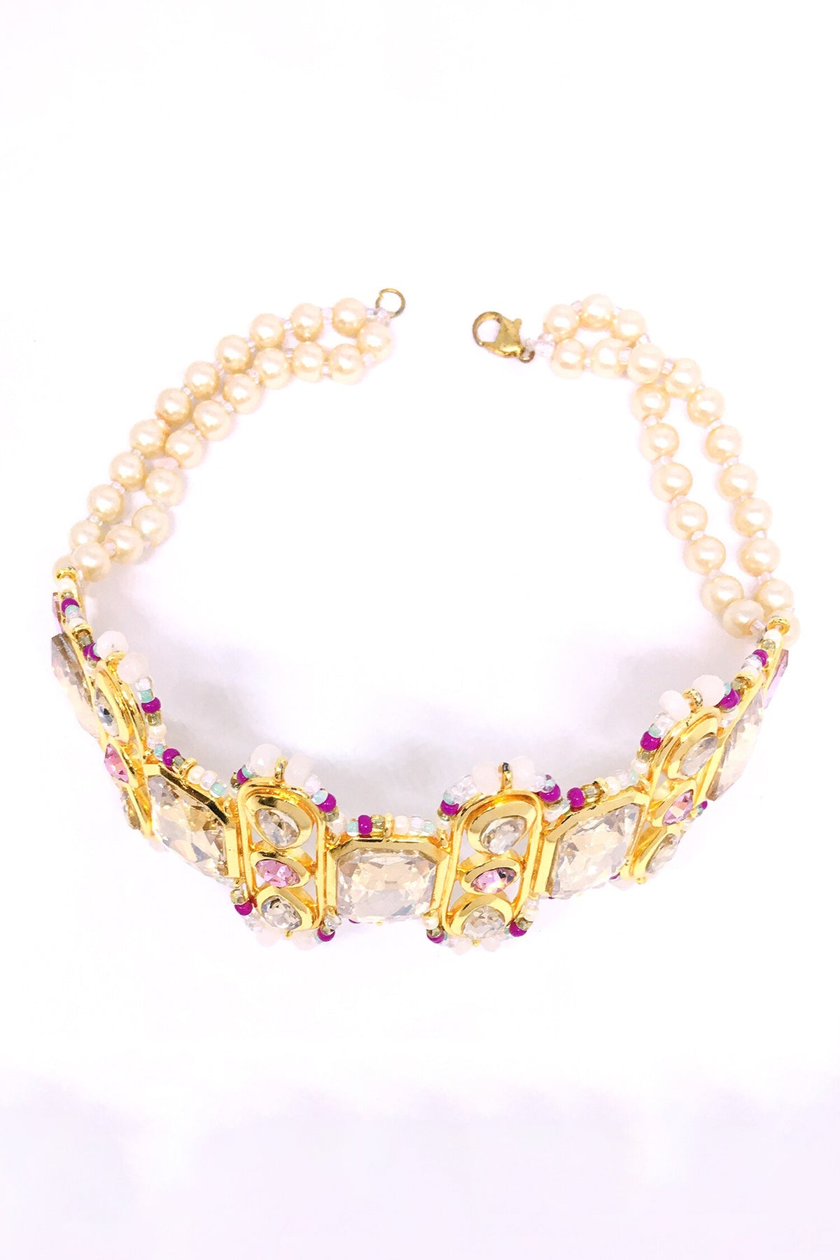 Quad Blossom Embellished Choker 
