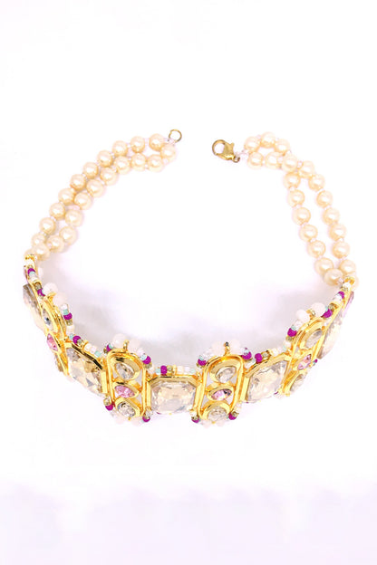 Quad Blossom Embellished Choker 