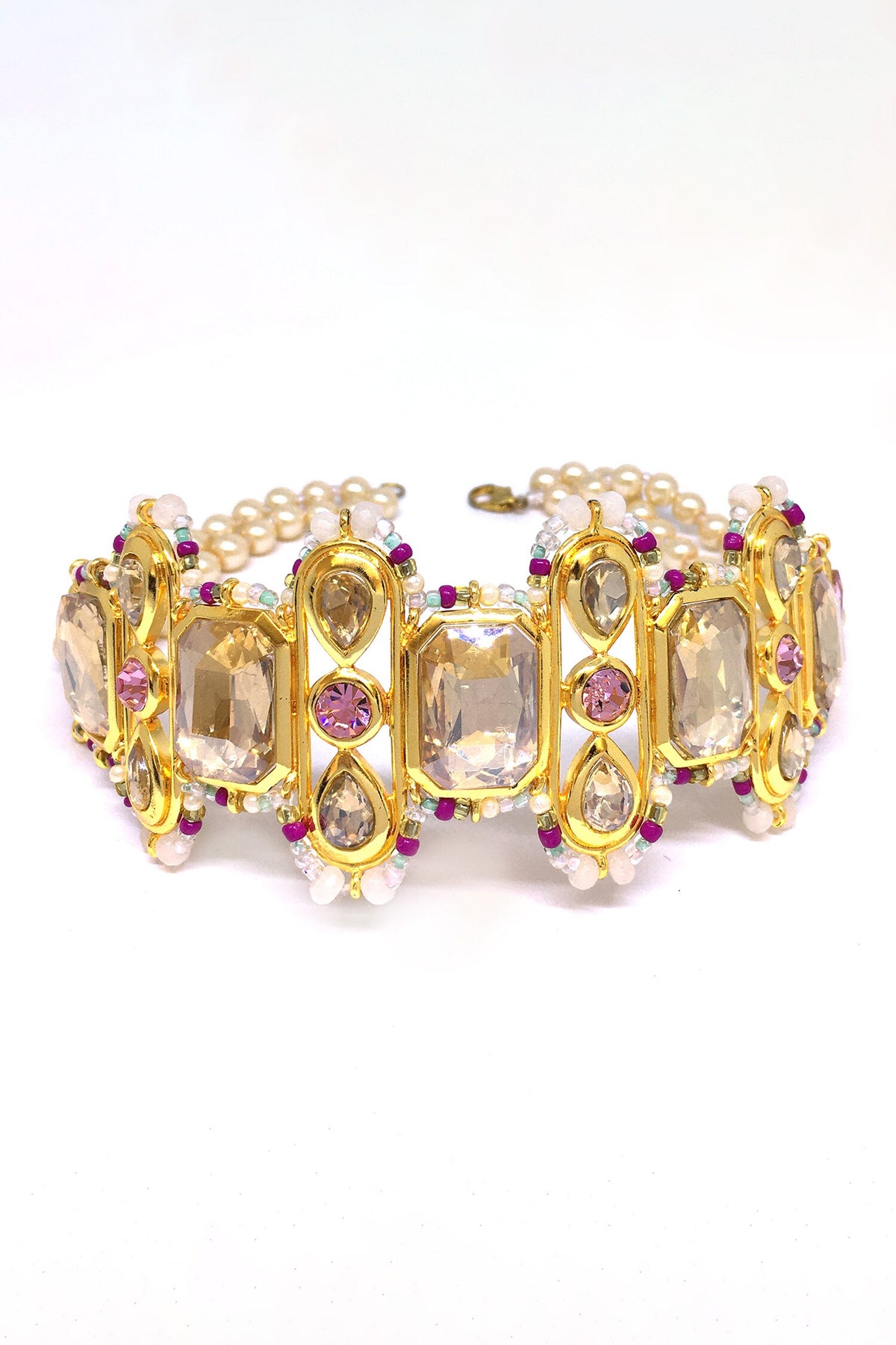Quad Blossom Embellished Choker 