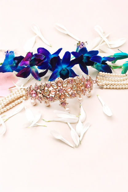 Quad Flora Embellished Choker 