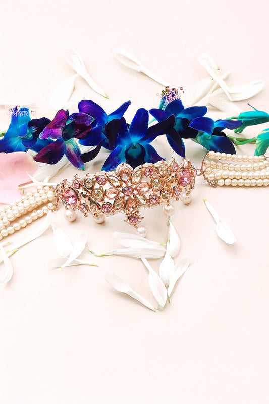 Quad Flora Embellished Choker 