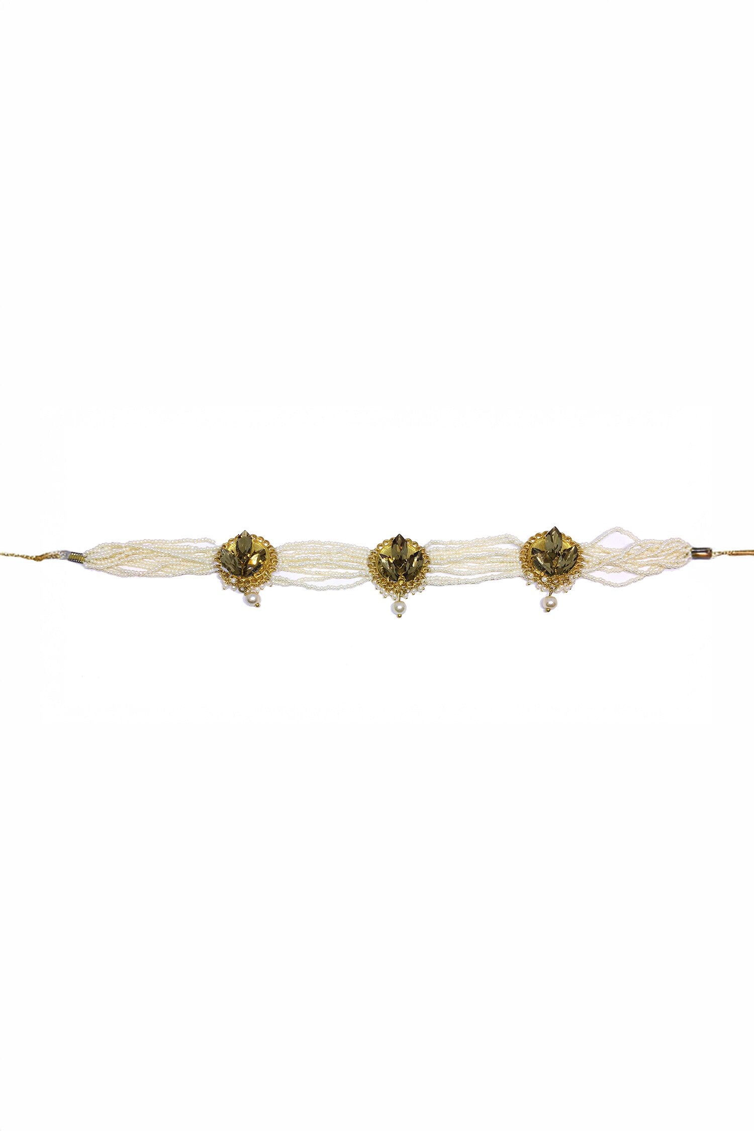 Bloom Embellished Pearl Choker 