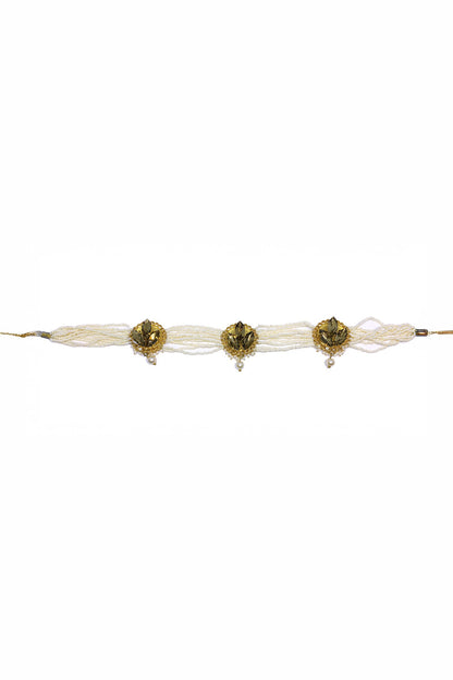 Bloom Embellished Pearl Choker 