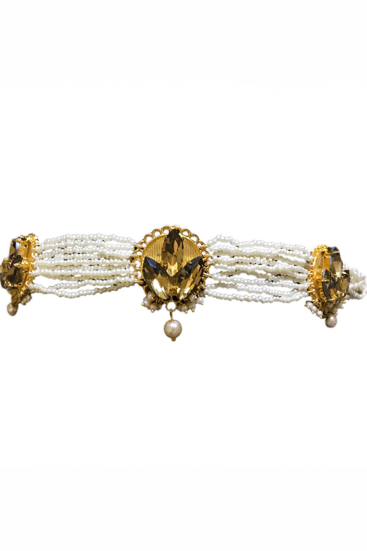 Bloom Embellished Pearl Choker 