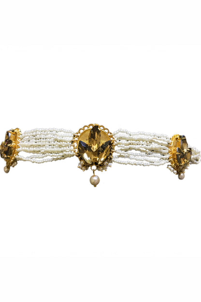Bloom Embellished Pearl Choker 