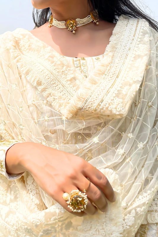 Bullian Bloom Pearl Embellished Ring 