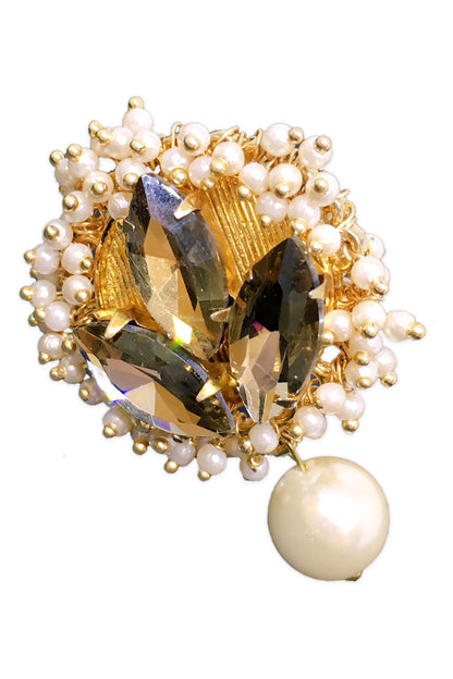 Bullian Bloom Pearl Embellished Ring 