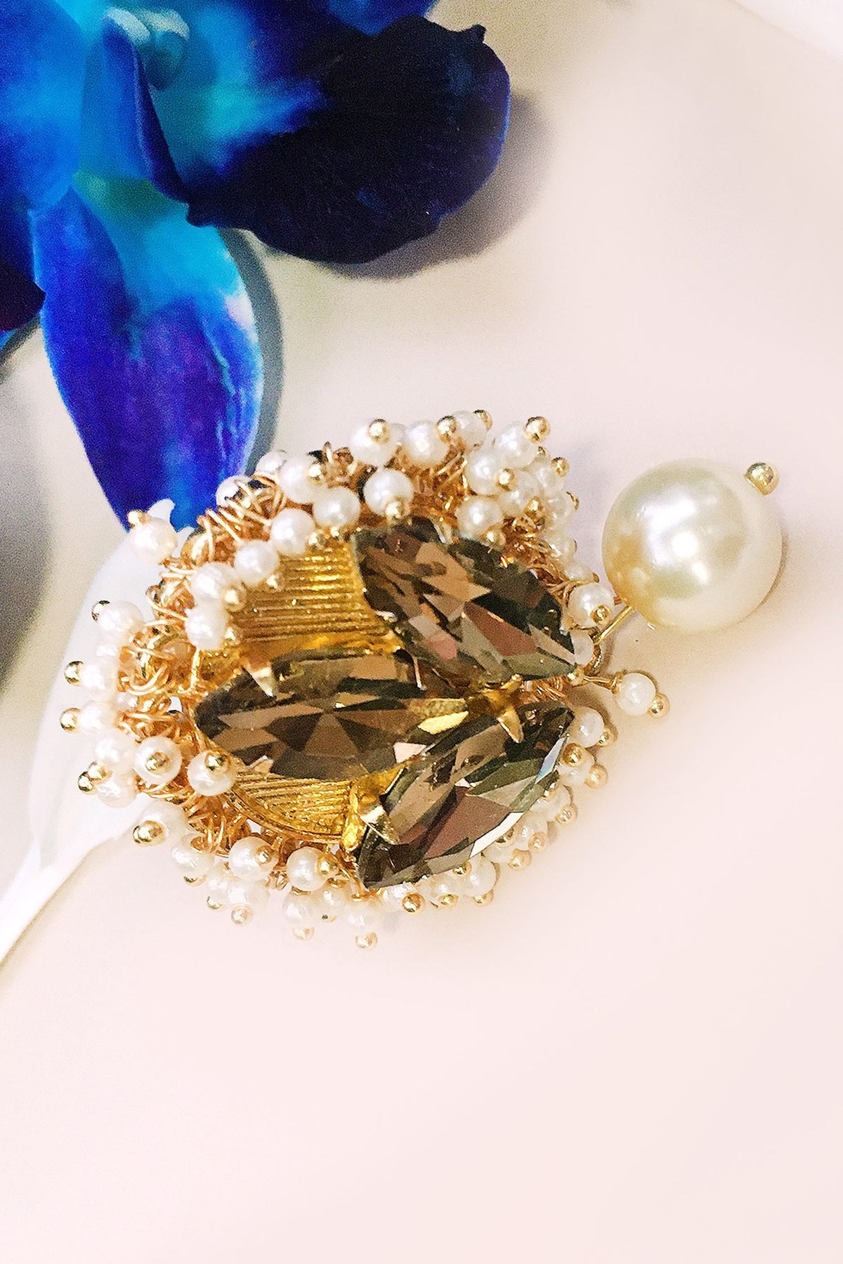 Bullian Bloom Pearl Embellished Ring 