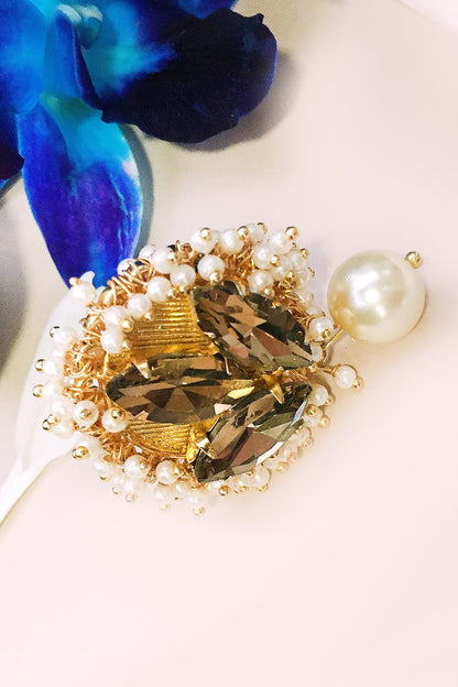 Bullian Bloom Pearl Embellished Ring 