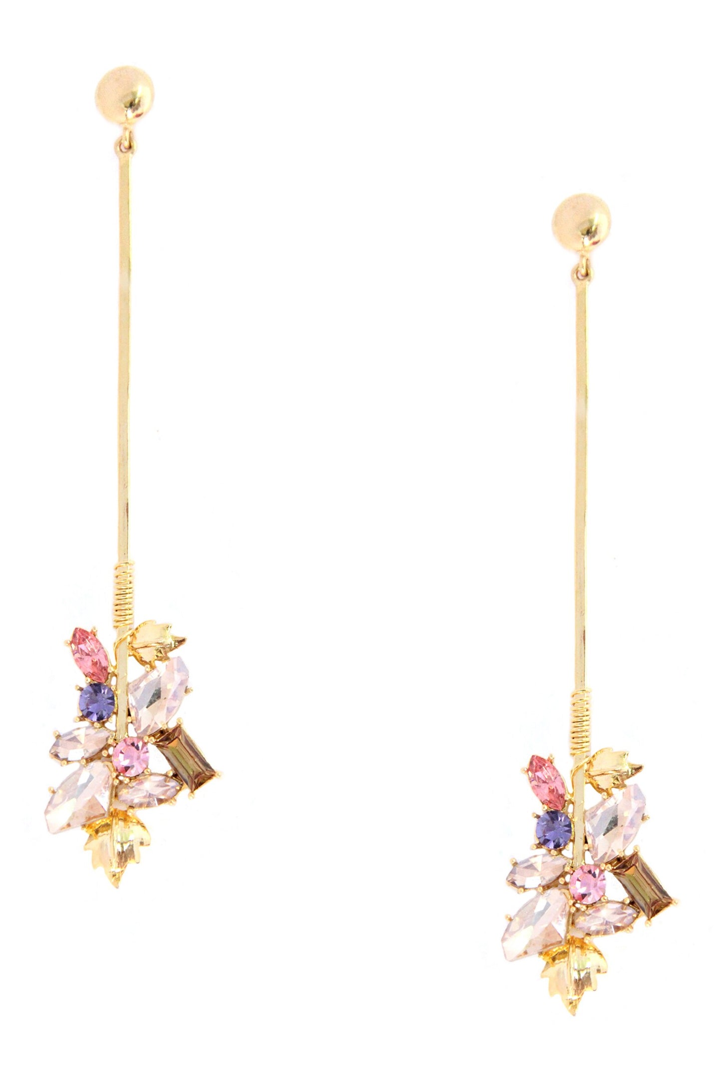 Fiore Vine Embellished Long Earrings 