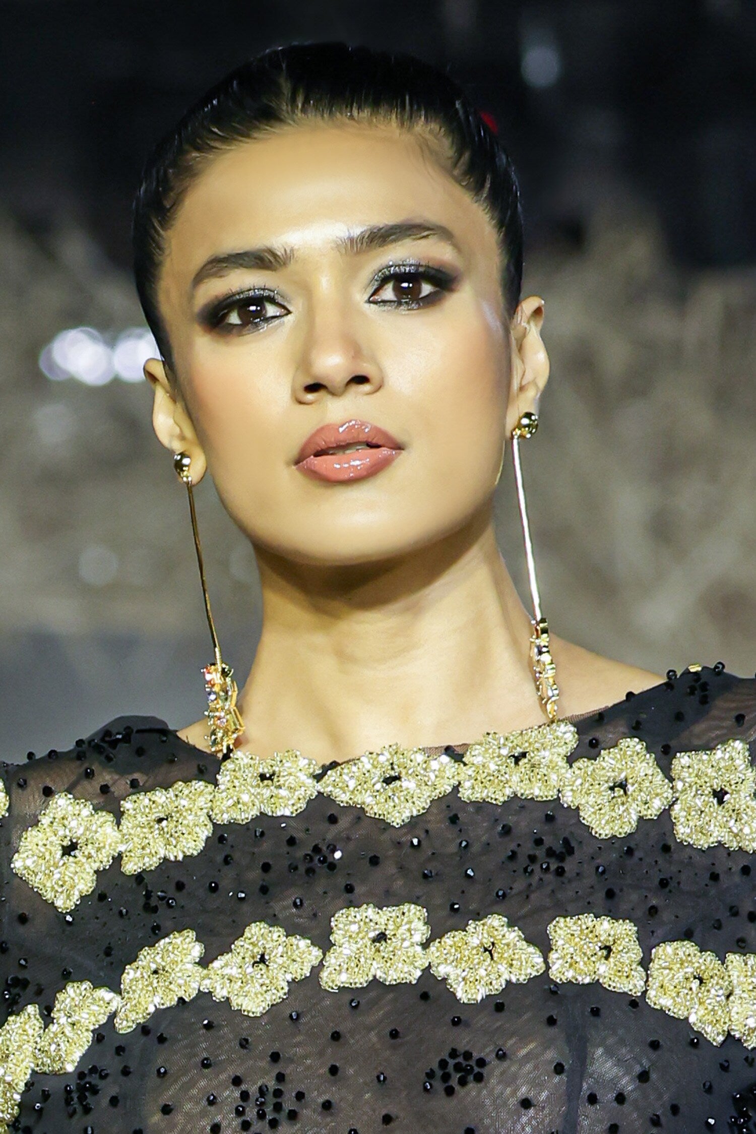 Fiore Vine Embellished Long Earrings 