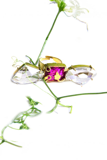 Inflorescence Flower Vine Cocktail Ring 