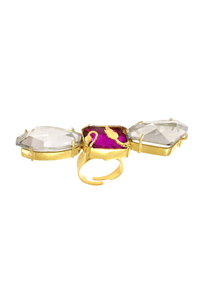 Inflorescence Flower Vine Cocktail Ring 
