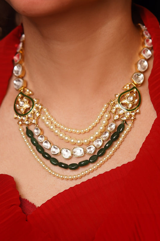 Layered Paisley Cutwork Choker Necklace 