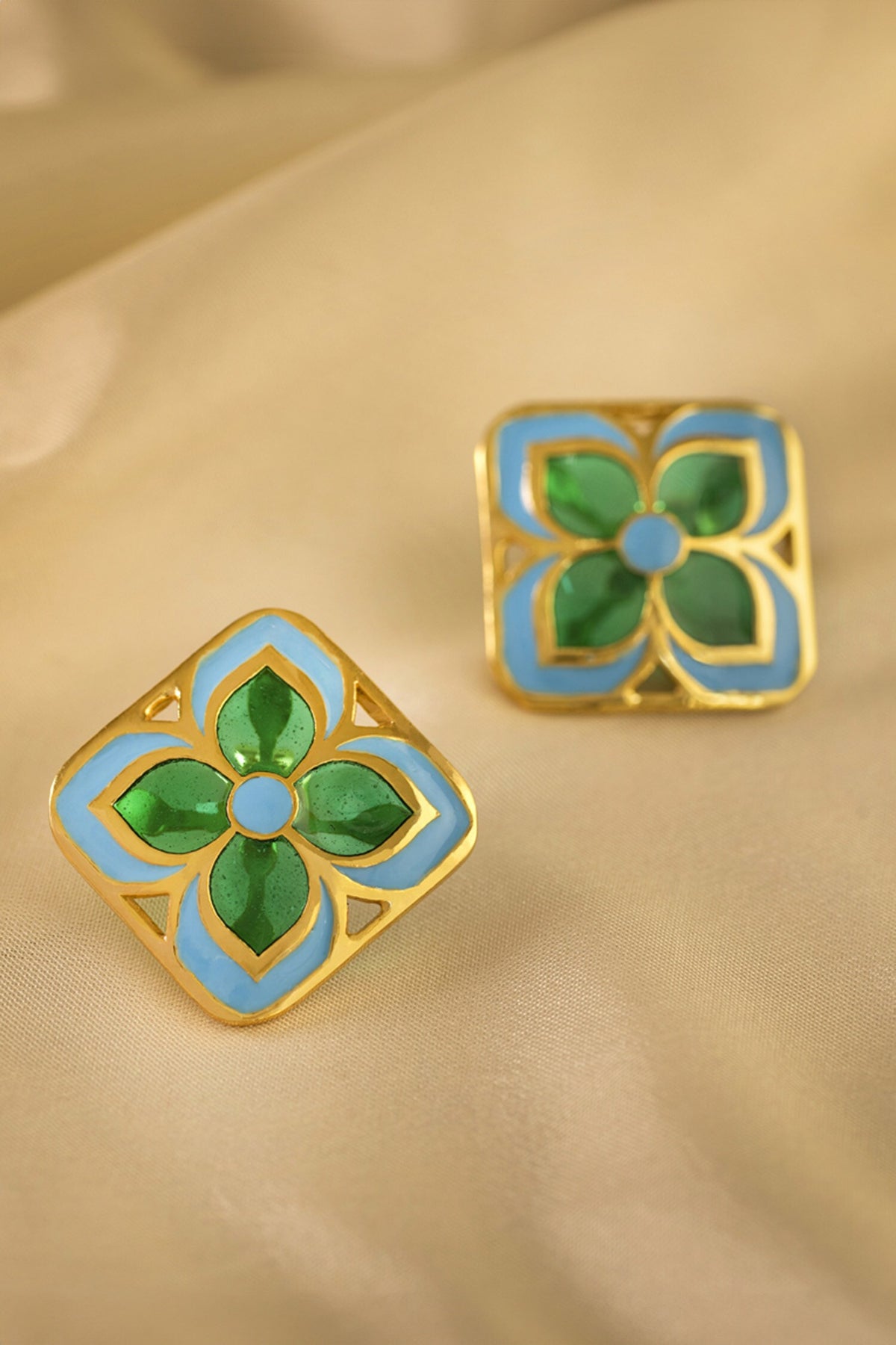 Chameli Enamelled Stud Earrings 
