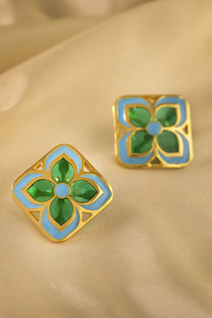 Chameli Enamelled Stud Earrings 