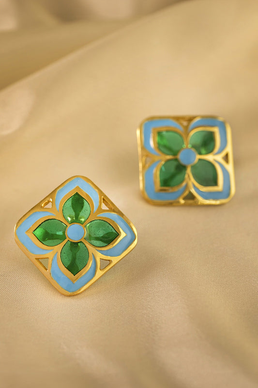 Chameli Enamelled Stud Earrings 