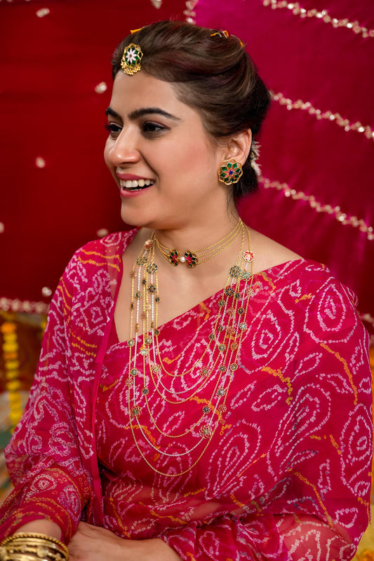 Multi Layered Enamelled Gul Necklace 
