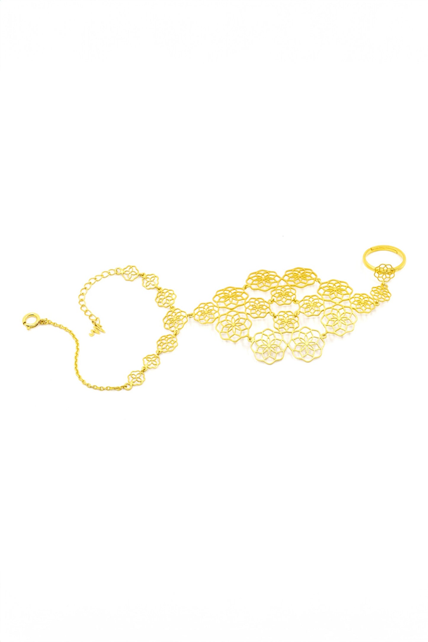 Gold Enamelled Gul Haathphool 