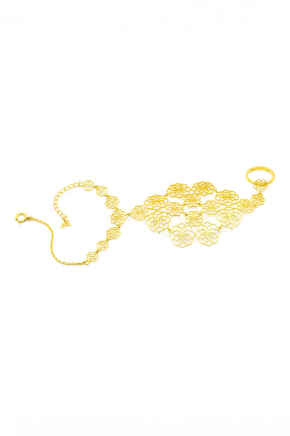 Gold Enamelled Gul Haathphool 