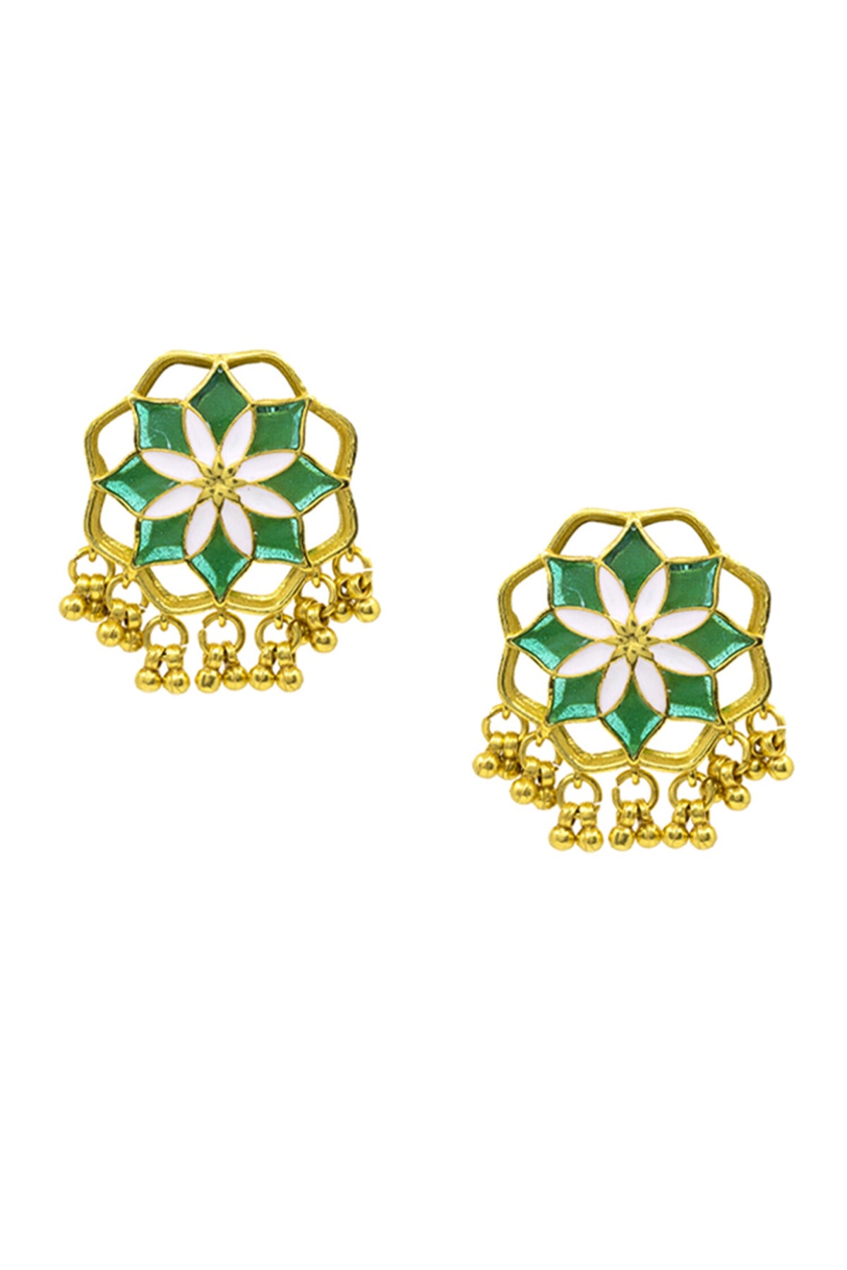 Kumud Bloom Enamelled Stud Earrings 