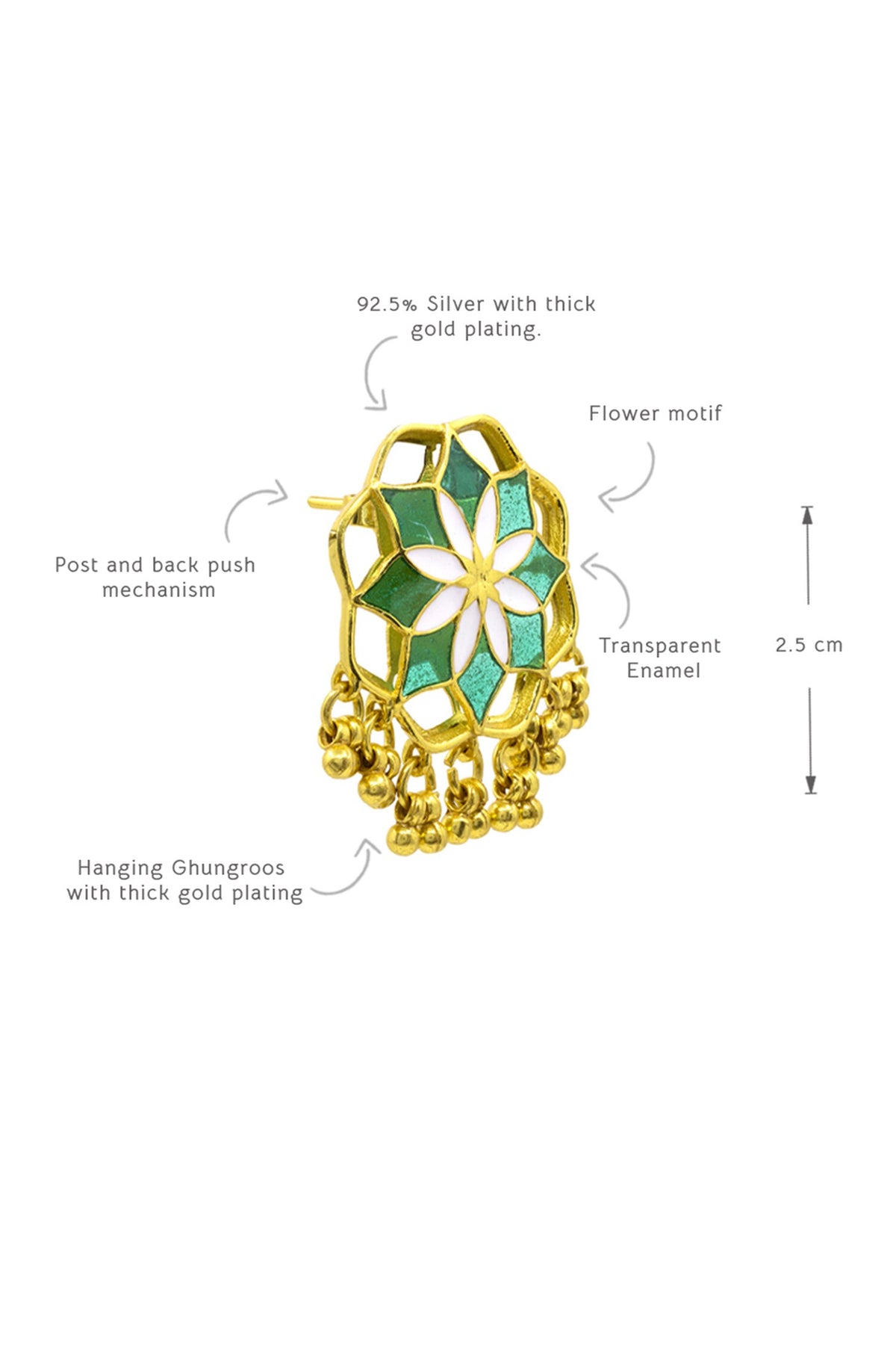 Kumud Bloom Enamelled Stud Earrings 