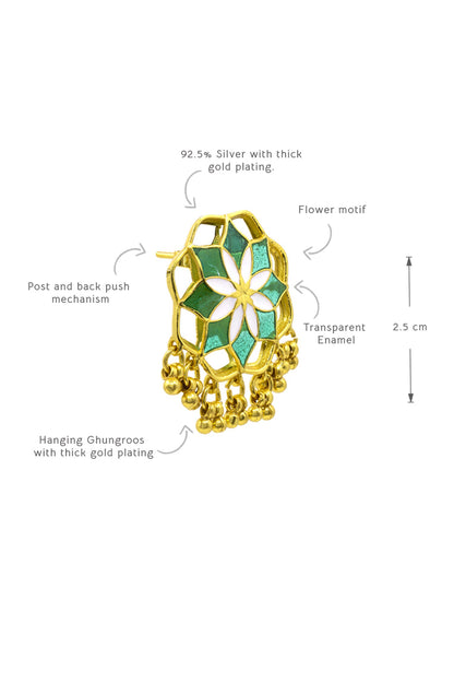 Kumud Bloom Enamelled Stud Earrings 