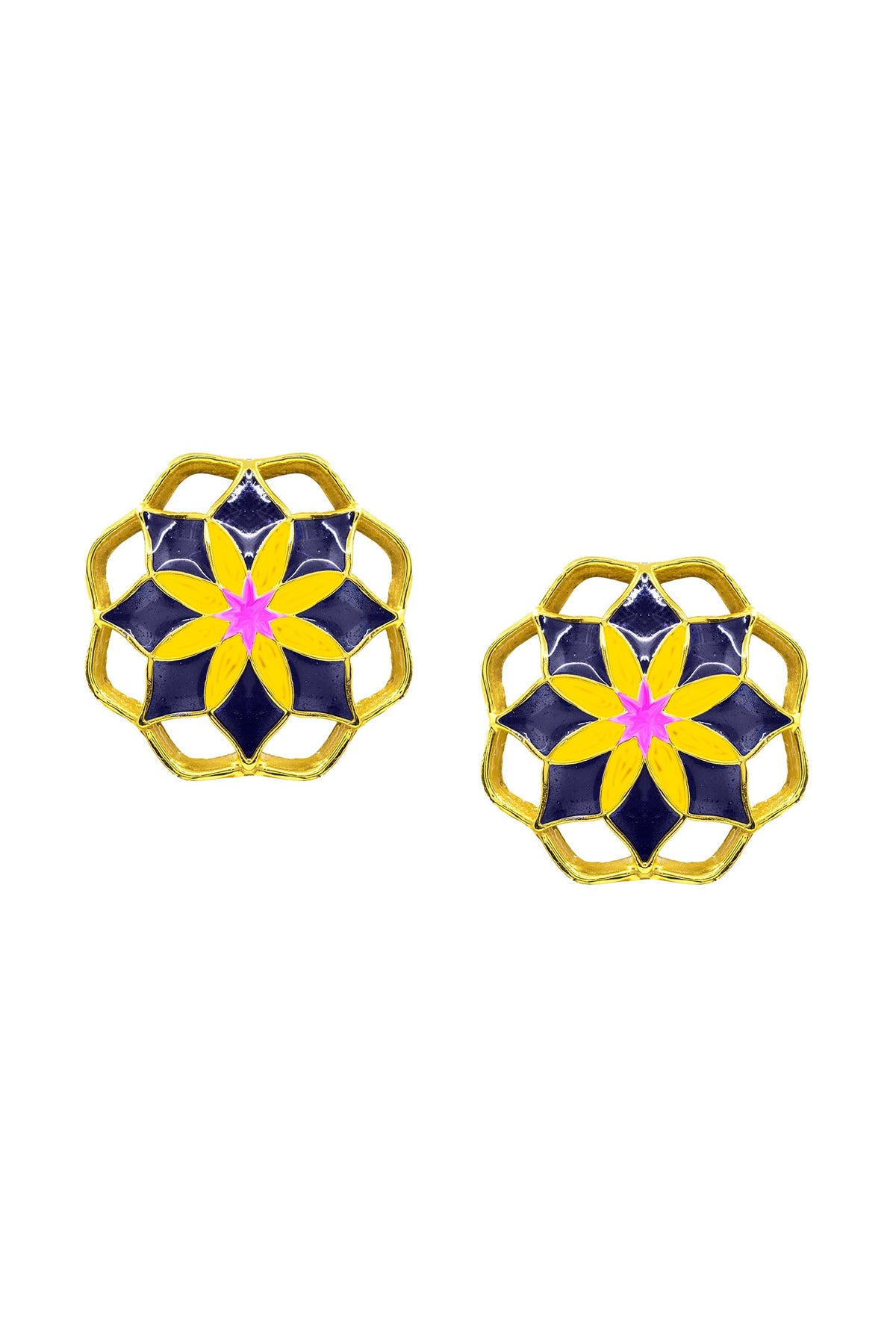 Enamelled Fusion Stud Earrings 
