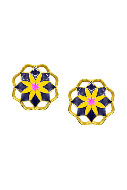 Enamelled Fusion Stud Earrings 