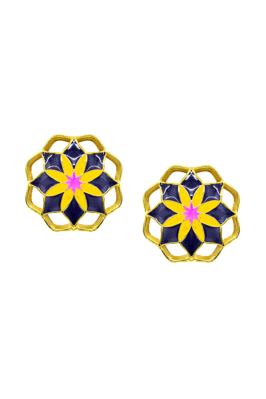 Enamelled Fusion Stud Earrings 