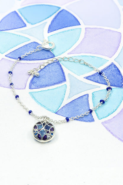 Floral Charm Enamel Bracelet 