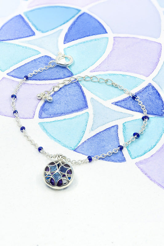 Floral Charm Enamel Bracelet 