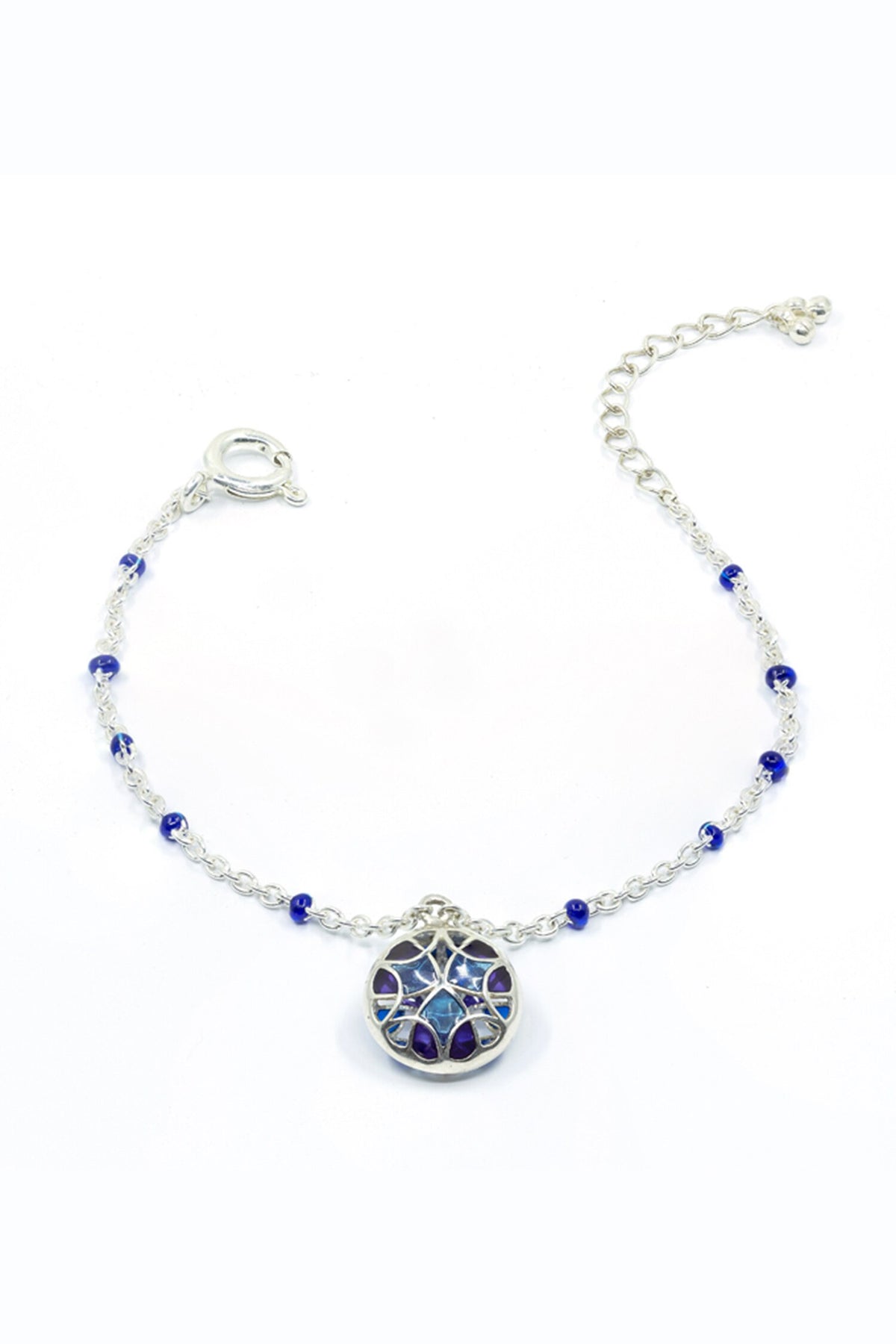 Floral Charm Enamel Bracelet 