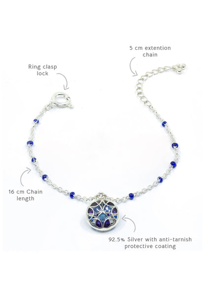 Floral Charm Enamel Bracelet 