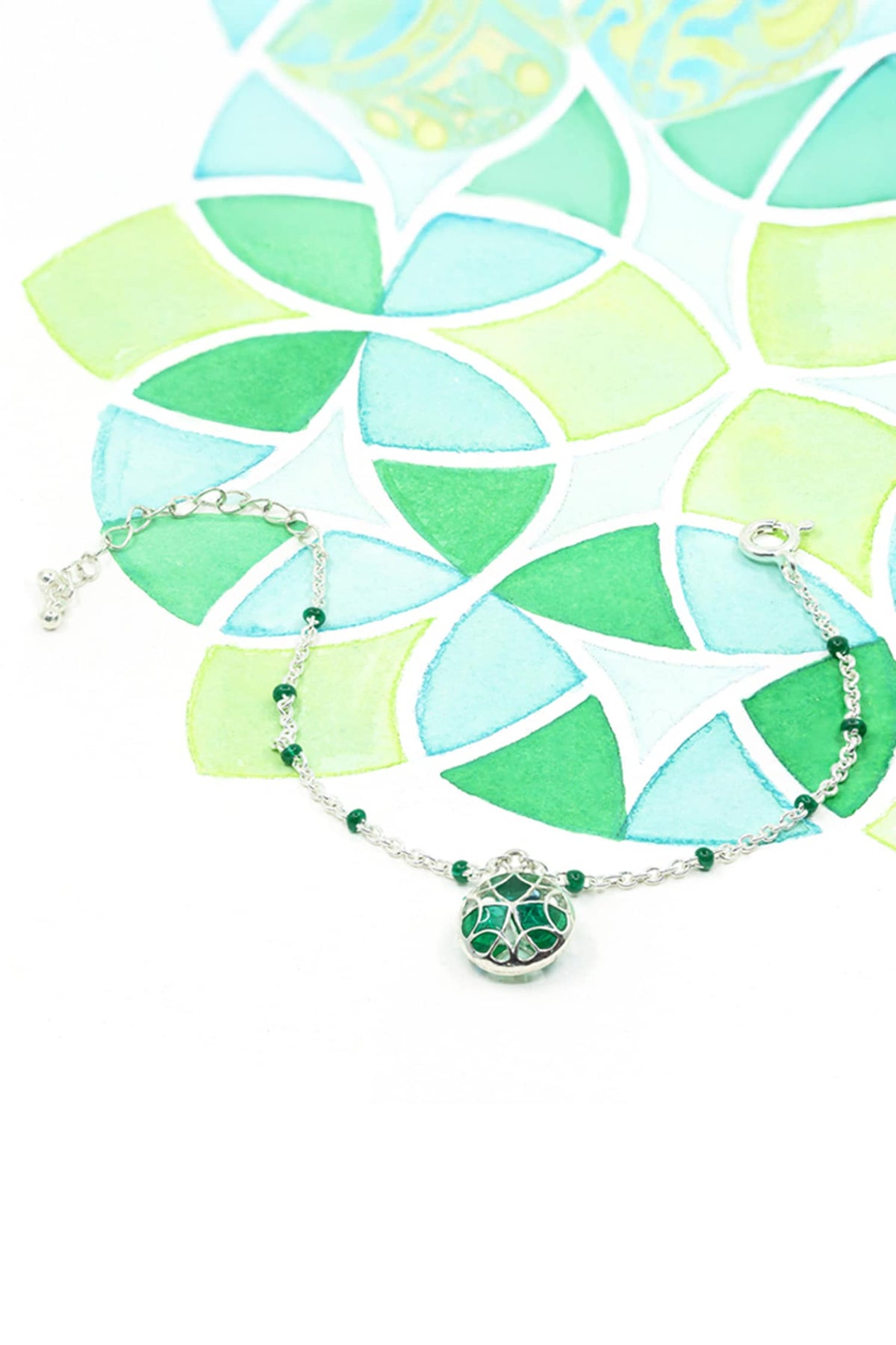 Floral Charm Enamelled Bracelet 