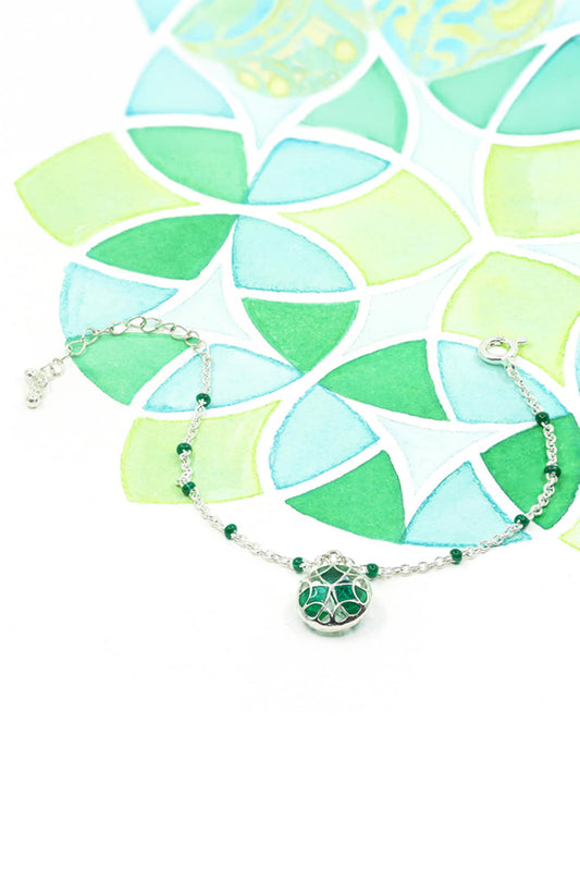 Floral Charm Enamelled Bracelet 