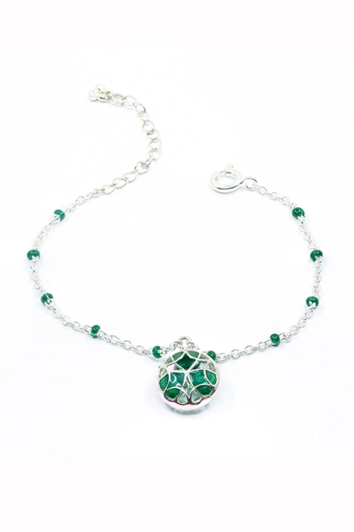 Floral Charm Enamelled Bracelet 