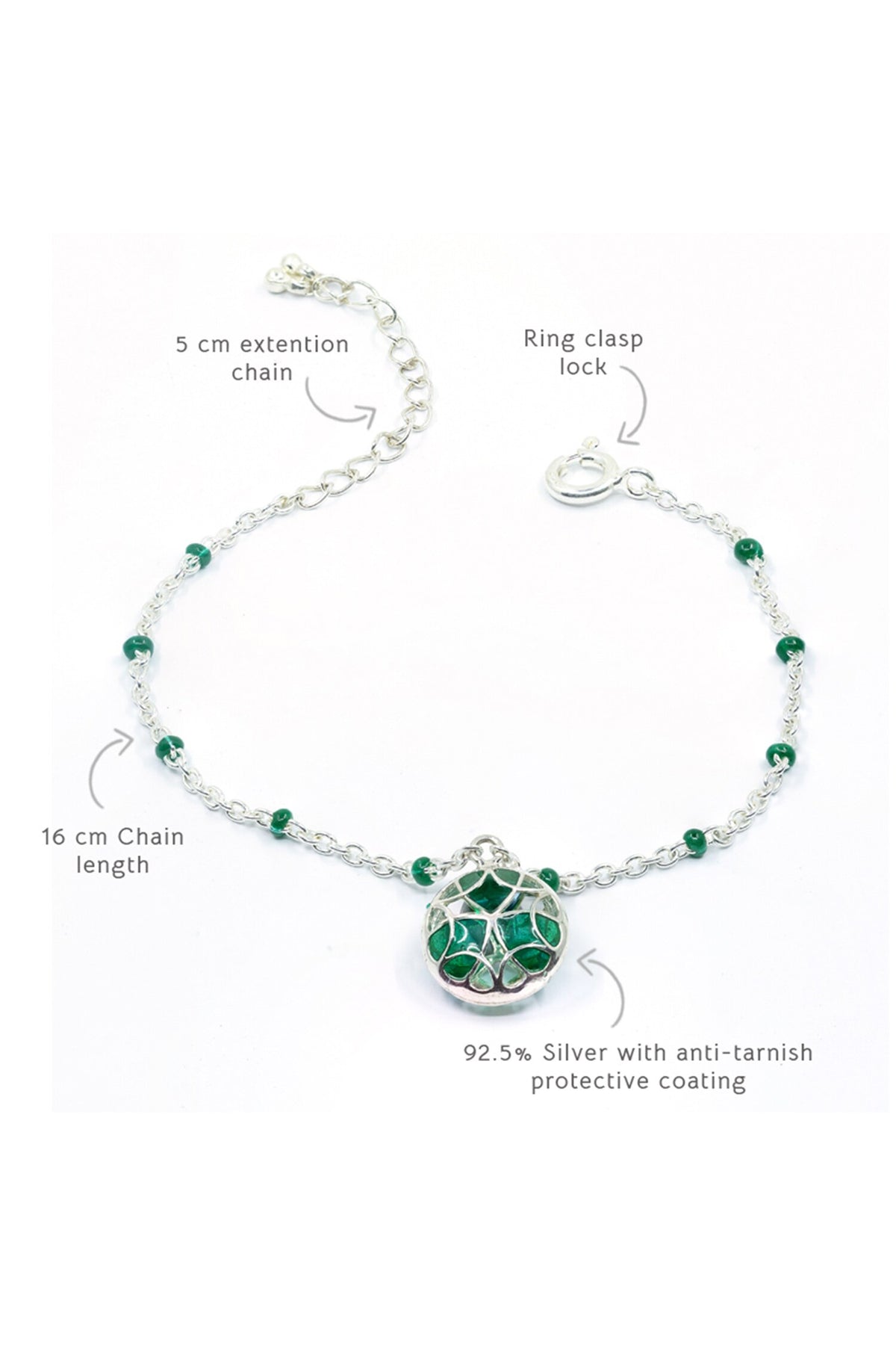 Floral Charm Enamelled Bracelet 
