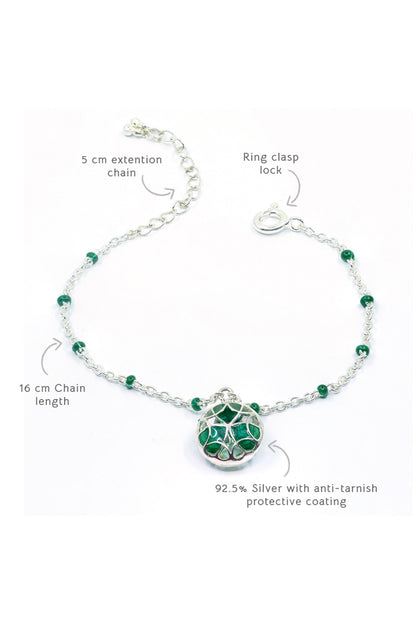 Floral Charm Enamelled Bracelet 