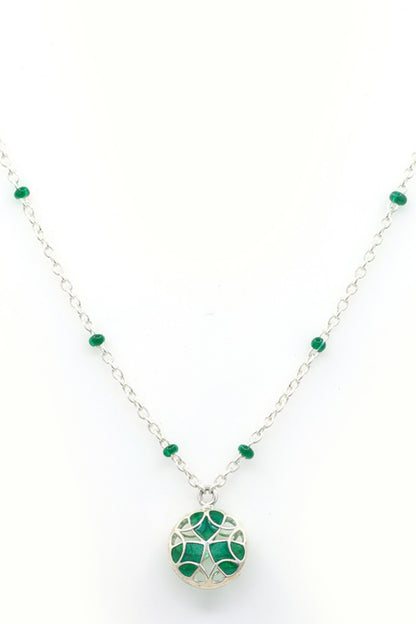 Floral Ball Charm Pendant Necklace 