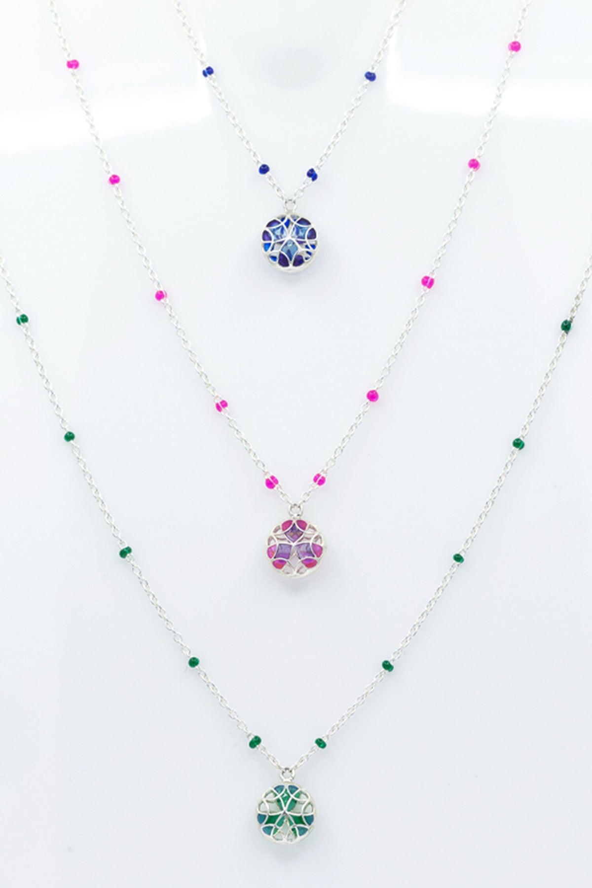 Floral Ball Charm Pendant Necklace 